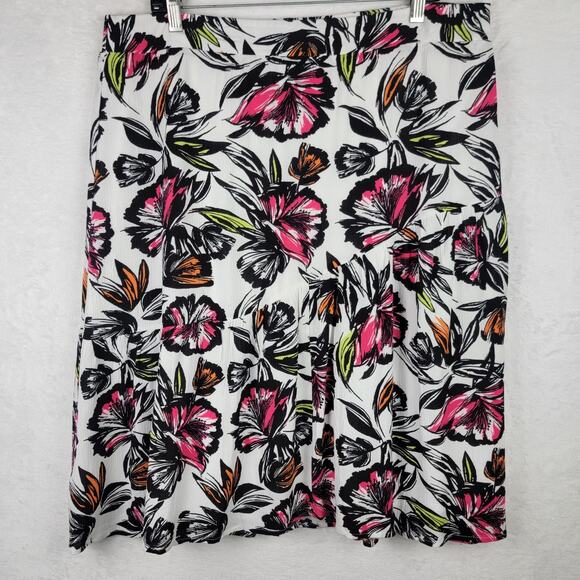 Whimsigoth Midi 18 20 Skirt Pull On Line Flare Casual Colorful Floral Fairy - Picture 2 of 7